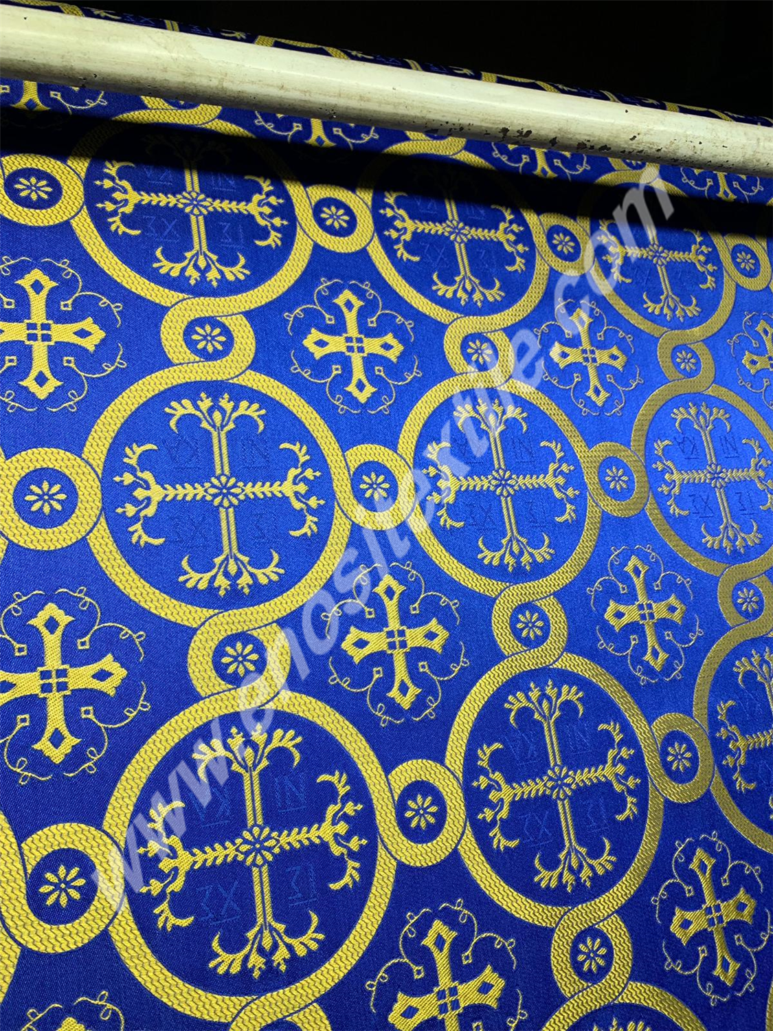 KL-026 Dark Blue-Gold Brocade Fabrics